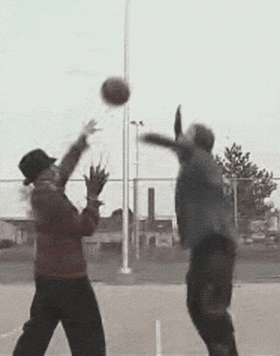 Two Men Playing Basketball GIF