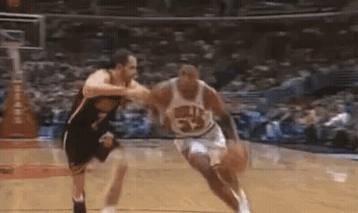Two Men Playing Basketball GIF