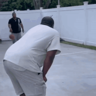 Two Men Playing Basketball On Court GIF