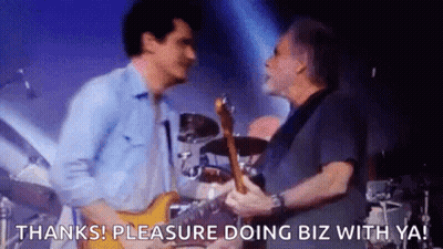 Two Men Playing Guitars Thanks Pleasure Doing Biz With Ya GIF
