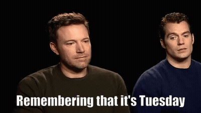 Two Men Remembering That It's Tuesday GIF