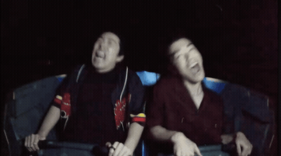 Two Men Riding Roller Coaster Chicago Shirt GIF