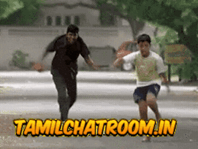 Two Men Running Down Street GIF