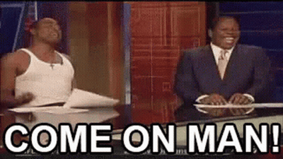 Two Men Saying Come On Man GIF