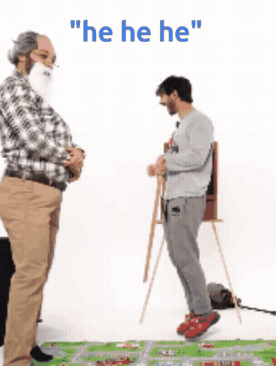 Two Men Saying He He He GIF