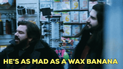 Two Men Saying He's As Mad As Wax Banana GIF