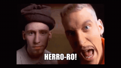 Two Men Saying Herro-Ro GIF