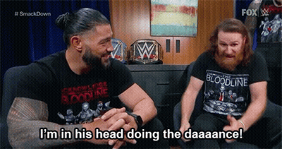 Two Men Saying I'm In His Head Dance GIF