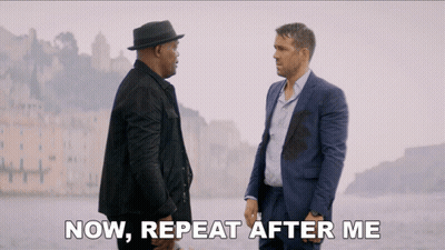 Two Men Saying Now Repeat After Me GIF
