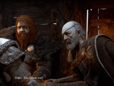Two Men Saying Odin You Follow Me GIF