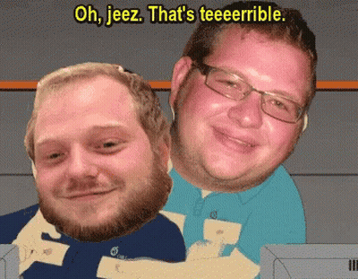 Two Men Saying Oh Jeez Tereible GIF