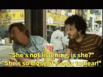 Two Men Saying She's Not Listening Is She GIF