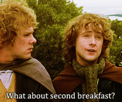 Two Men Saying What About Second Breakfast GIF