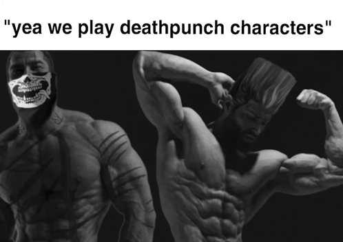 Two Men Saying Yea We Play Deathpunch Characters GIF