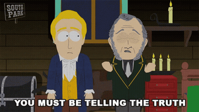 Two Men Saying You Must Be Telling The Truth GIF