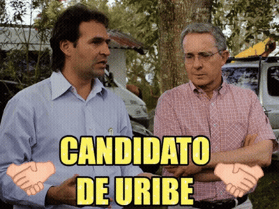 Two Men Shaking Hands Candidato De Uribe GIF