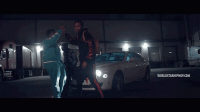 Two Men Shaking Hands In Front Of White Car Worldstarhiphop GIF