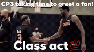 Two Men Shaking Hands On Basketball Court GIF