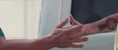 Two Men Shaking Hands One With Arm Tattoo GIF