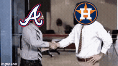 Two Men Shaking Hands With Atlanta Logo GIF