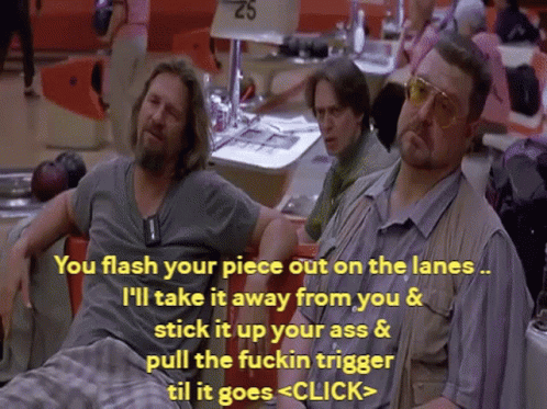 Two Men Sit In A Bowling Alley With A Sign That Says 25 On It GIF