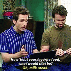 Two Men Sitting At Laptop Saying How Bout Your Favorite Food GIF