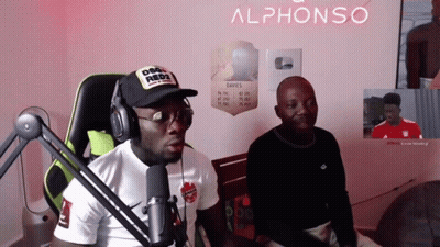 Two Men Sitting At Microphone Alphonso GIF