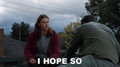 Two Men Sitting I Hope So GIF