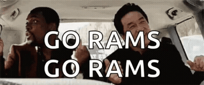 Two Men Sitting In Car Go Rams Go Rams GIF