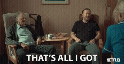 Two Men Sitting In Chairs With The Words That 'S All I Got Written On The Bottom GIF