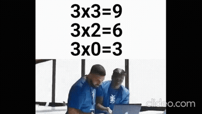 Two Men Sitting In Front Of 3X3 9 3X2 6 3X0 3 Sign GIF