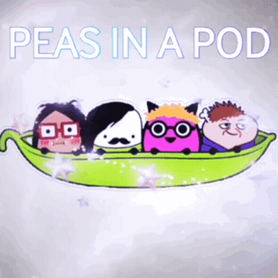 Two Men Sitting In Front Of Escape Pod Podcast Sign GIF