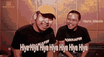 Two Men Sitting Next To Each Other With Hiya Hiya Hiya Hiya Hiya Hiya Hiya Hiya Hiya Hiya GIF