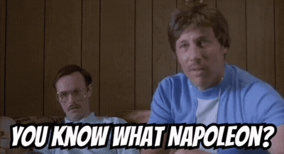 Two Men Sitting On A Couch With The Words " You Know What Napoleon " GIF