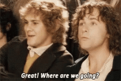 Two Men Sitting One Asking Where They Are Going GIF