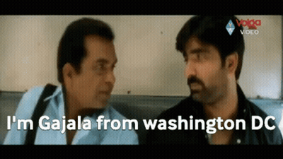 Two Men Sitting One Saying I'm Gajala From Washington DC GIF