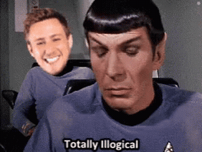 Two Men Sitting Saying Totally Illogical GIF
