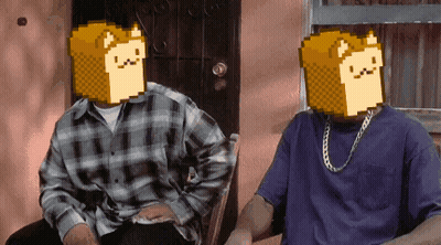 Two Men Sitting With Bread On Faces GIF