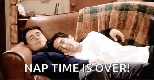 Two Men Sleeping On Couch Nap Time Is Over GIF