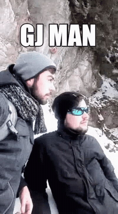 Two Men Snow One With Sunglasses Scarf GIF