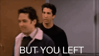 Two Men Standing But You Left GIF