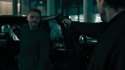 Two Men Standing In A Car GIF