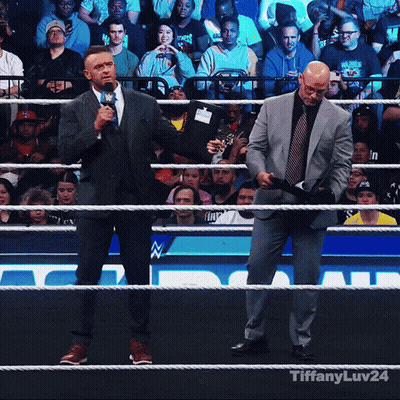 Two Men Standing In A Wrestling Ring With Tiffanyluv24 Written On The Bottom Right GIF