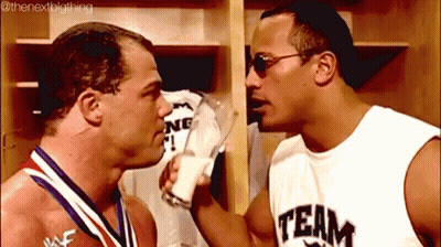 Two Men Standing In Locker Room GIF