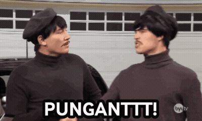 Two Men Standing Next To Each Other GIF