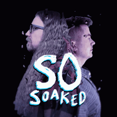 Two Men Standing Next To Each Other And The Words So Soaked GIF
