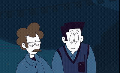 Two Men Standing Next To Each Other GIF