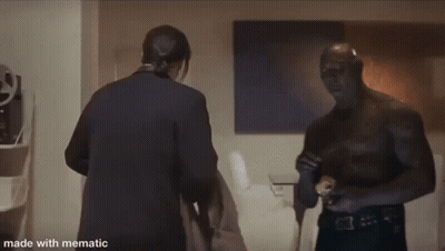 Two Men Standing Next To Each Other Made With Mematic GIF