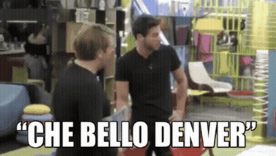 Two Men Standing Next To Each Other Saying Che Bello Denver GIF