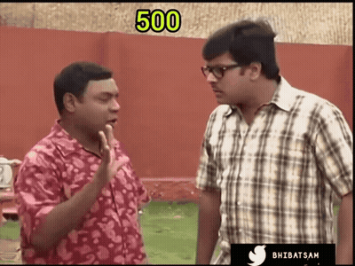 Two Men Standing Next To Each Other With 500 GIF